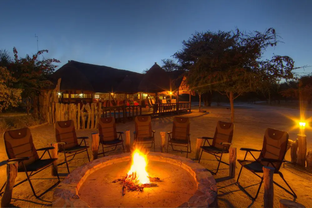 Campfire in rural setting